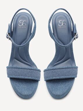 Cosy Island DenimLoft Strapped Platform Heeled Sandal